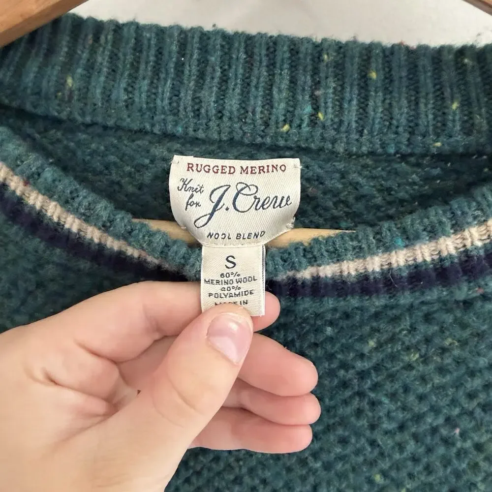 J. Crew Men’s Rugged Merino Wool Sweater Donegal Small C 5847